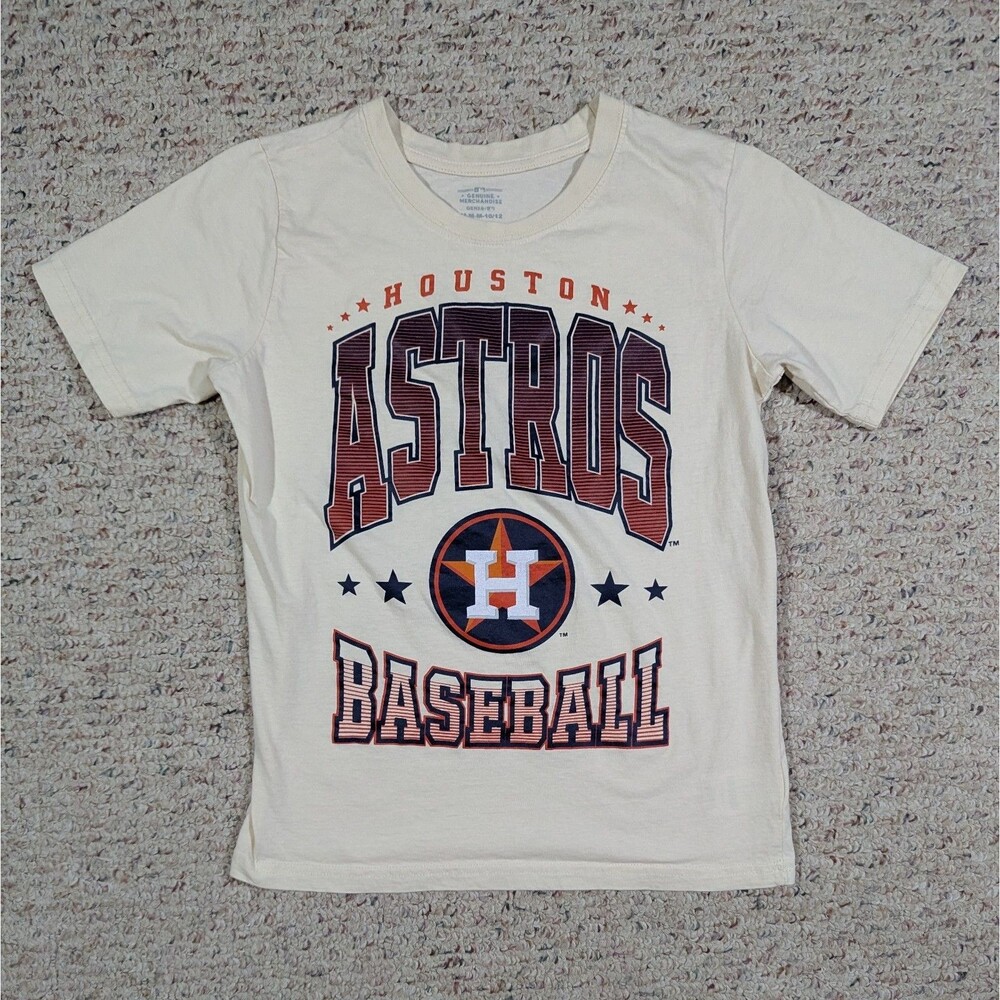 Houston Astros T-Shirt Mens Medium Cream MLB Genuine Merchandise Baseball Tee